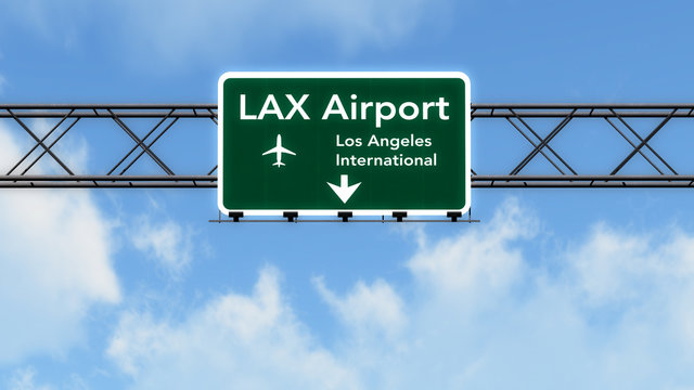 Los Angeles LAX USA Airport Highway Sign