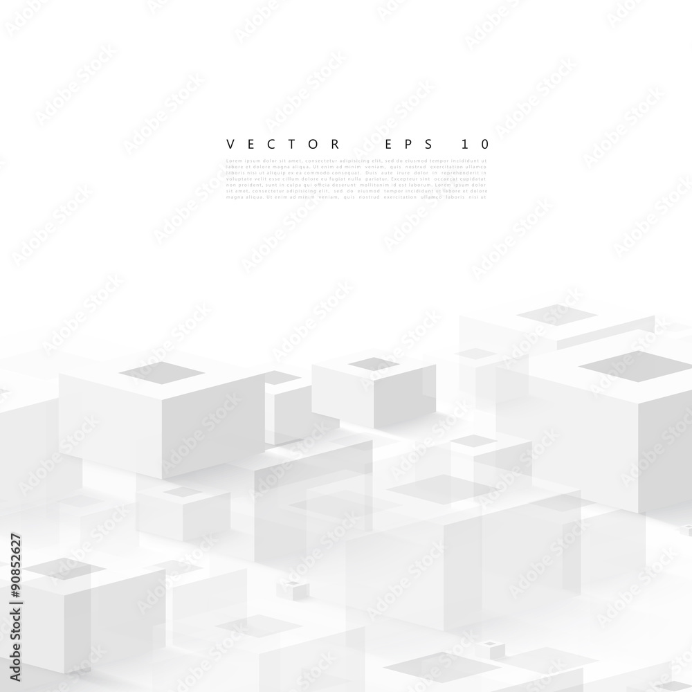 Wall mural vector abstract geometric shape from cubes.