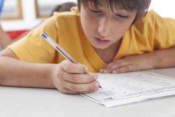 Boy writing