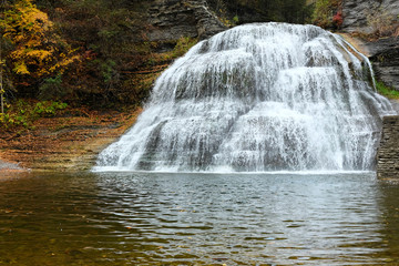 Autumn scene of waterfalls