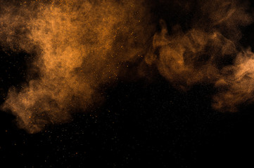 Abstract orange paint Holi.