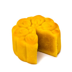 Moon cake on white background