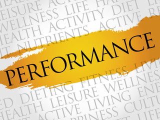 PERFORMANCE word cloud, fitness, sport, health concept