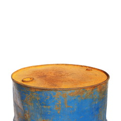 old metal barrel oil isolated on white background, with clipping path