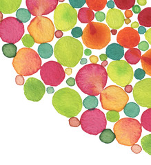 Abstract acrylic and watercolor circle painted background. Textu