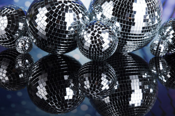 Disco Balls, sound waves and Music background