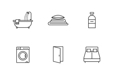 Accommodation booking icon set