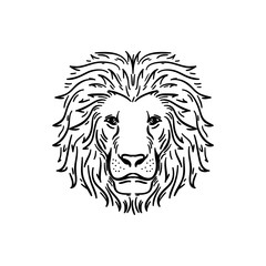 Obraz premium Pełen wdzięku lew w ilustracji wektorowych sztuki linii