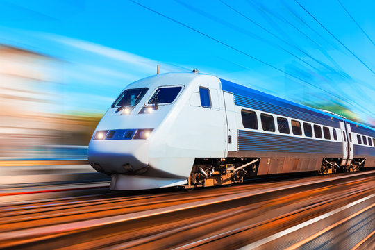 Fototapeta Modern high speed train