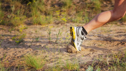 Athlete's foot in sneakers that