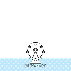 Ferris wheel icon. Entertainment park sign.