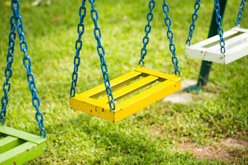 Chain swing in children playground