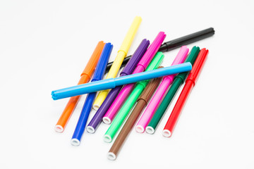 Fototapeta premium Color magic pen marker on white background.
