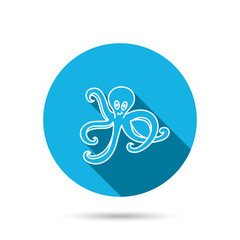 Octopus icon. Ocean devilfish sign.