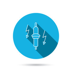 Spark plug icon. Car electric part sign.