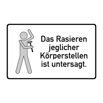 schild rasieren verboten III