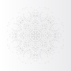 Round vector shape, molecular construction with connected lines
