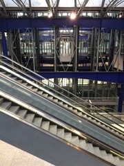 empty escalator on a modern building