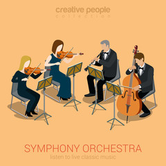 Classic symphony orchestra string quartet