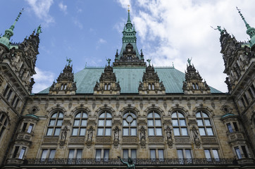 Fototapeta premium Rathuas Hamburg Innenhof