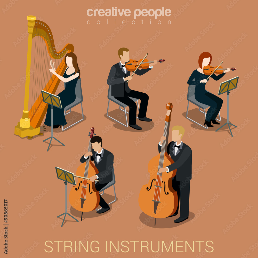 Poster string instruments and musicians