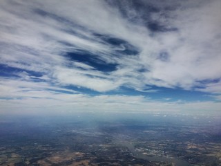 view of London from airplane