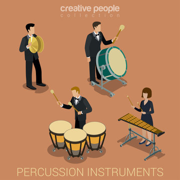 Percussion instruments and musicians