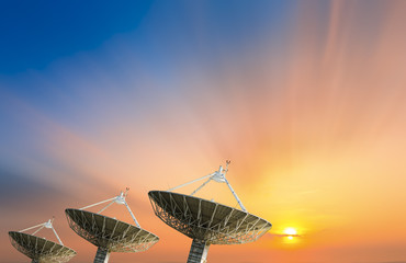 Satellite dish receiving data signal for communication