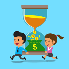 Business concept business people convert time to money for design.