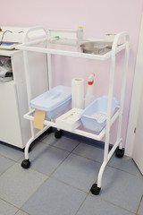 Interior of a doctor office.