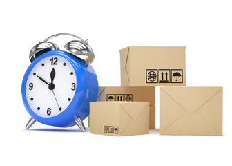 Package and alarm clock, delivery concept