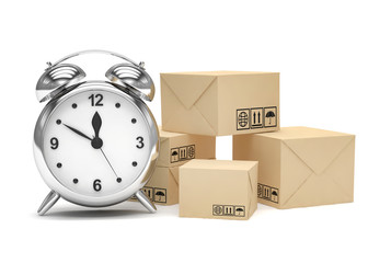Package and alarm clock, delivery concept