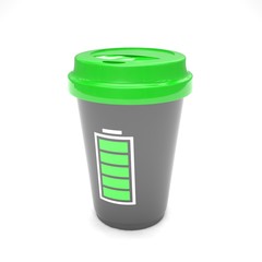 Coffee to go on white