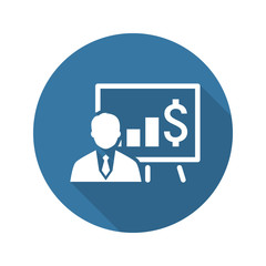 Business Training Icon. Online Learning. Flat Design.