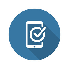 Mobile Register Icon. Online Learning. Flat Design.