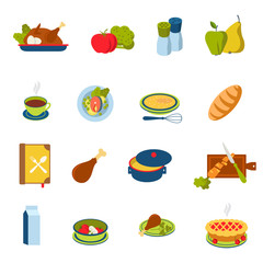 Flat vector food, drink, meal infographic icon: restaurant menu