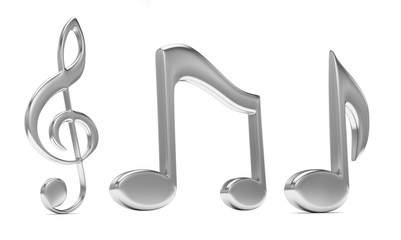music note 3D, on white