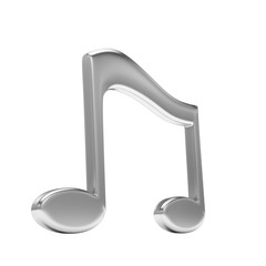 music note 3D, on white