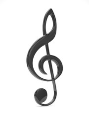 Fototapeta premium treble clef 3d on white