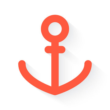 Anchor symbol in orange with drop shadow on white