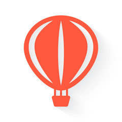 Obraz premium Air Balloon symbol in orange with drop shadow on white