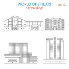 Lineart architecture city modern public municipal building mall