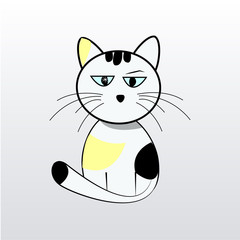Emoji cat illustration over gray color background