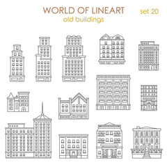 Architecture historic old buildings graphical lineart vector