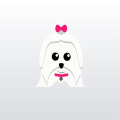 emoji dog over degrade color background