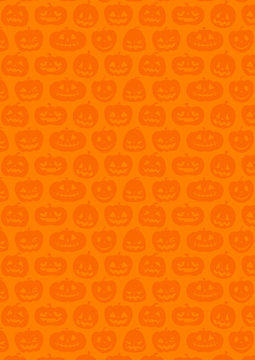 ハロウィン：かぼちゃの背景（オレンジ）縦