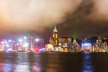 Fototapeta na wymiar Hong Kong city scape at harbour.
