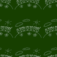 Blackboard. School. Seamless vector pattern