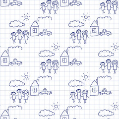 Fototapeta premium Seamless colorful vector pattern. 