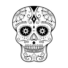 Sugar Skull Line Art